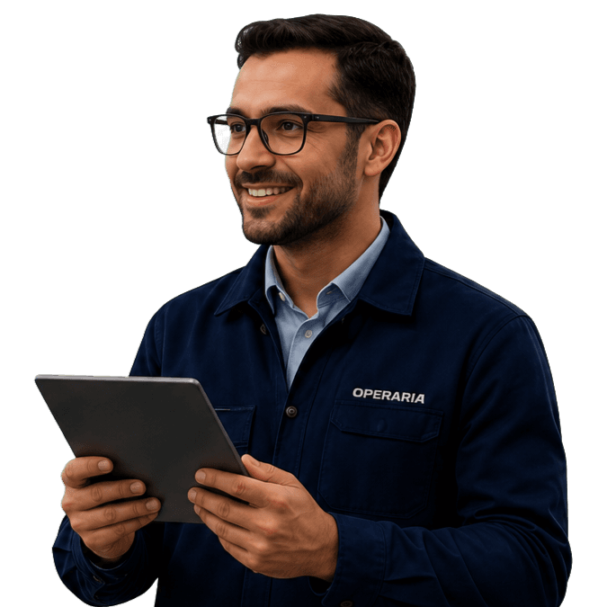 Especialista de OPERARIA usando una tablet